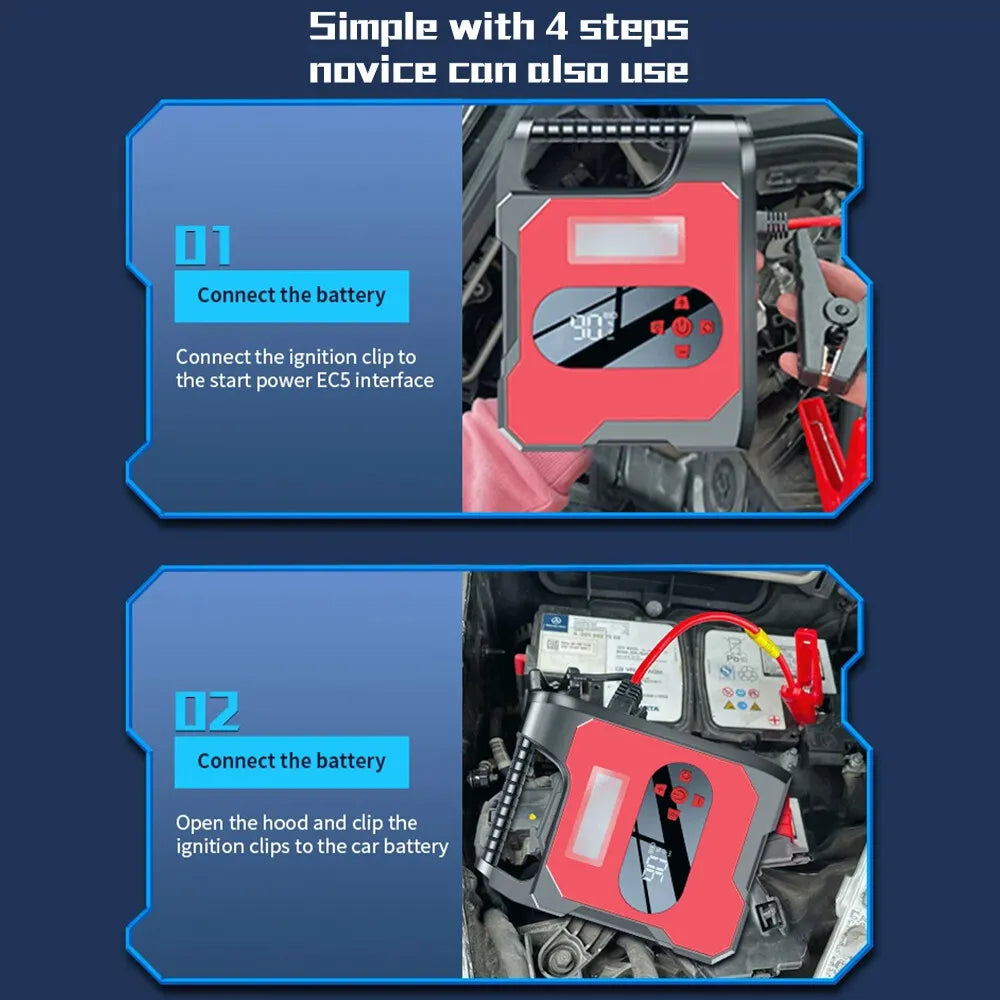 Car Battery Charger with Tire Inflator and Air Pump