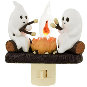 GHOSTS ROASTING CAMPFIRE S’MORES FLICKER FLAME NIGHT LIGHT✈ GLOBAL SHIPPING - FREE OVER $49 ✈