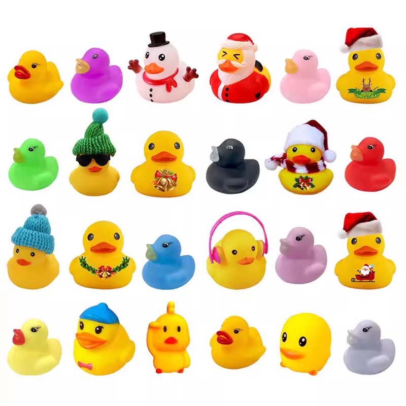 🎁24 Pcs Countdown Christmas Rubber Ducks Advent Calendar