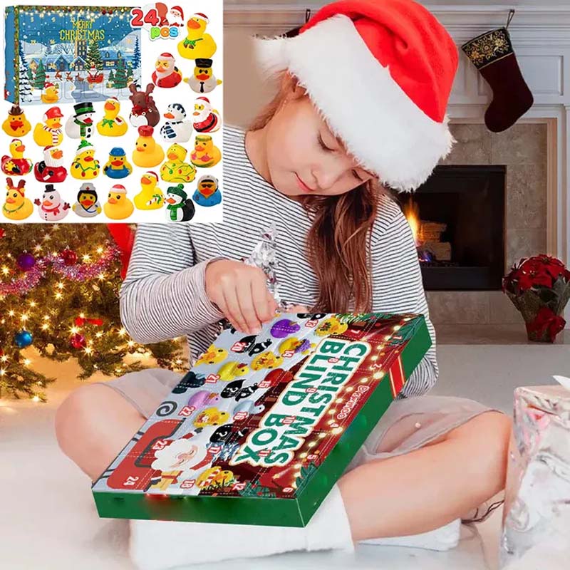 🎁24 Pcs Countdown Christmas Rubber Ducks Advent Calendar