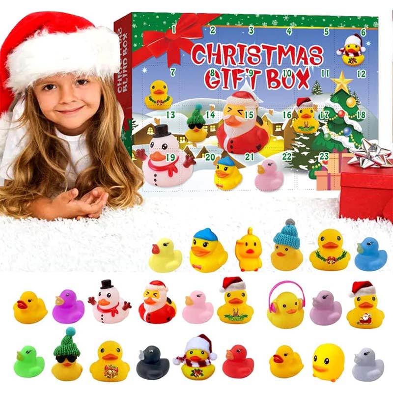 🎁24 Pcs Countdown Christmas Rubber Ducks Advent Calendar