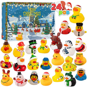 🎁24 Pcs Countdown Christmas Rubber Ducks Advent Calendar