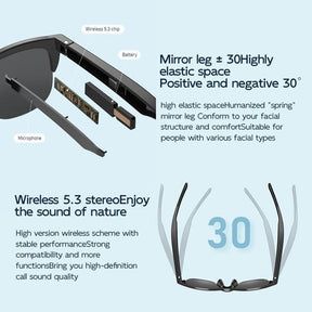 Smart Wireless Headphone Sunglasses