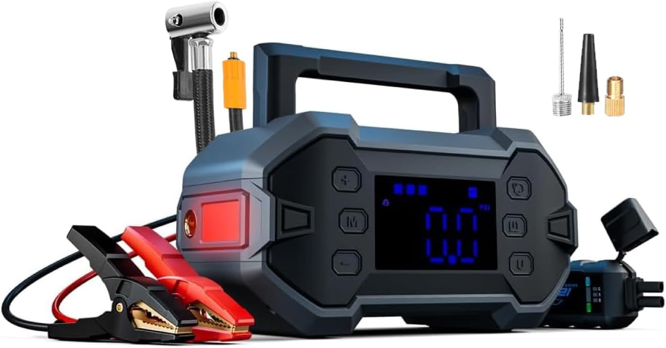 Car Battery Charger with Tire Inflator and Air Pump