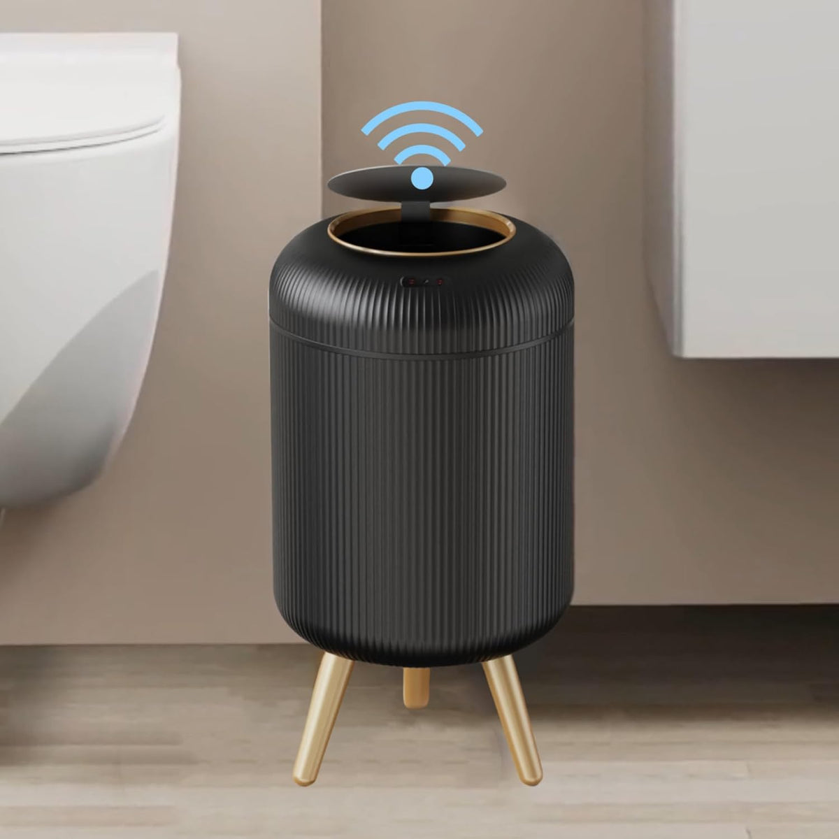 Automatic Motion Sensor Bathroom Trash Can with Lid