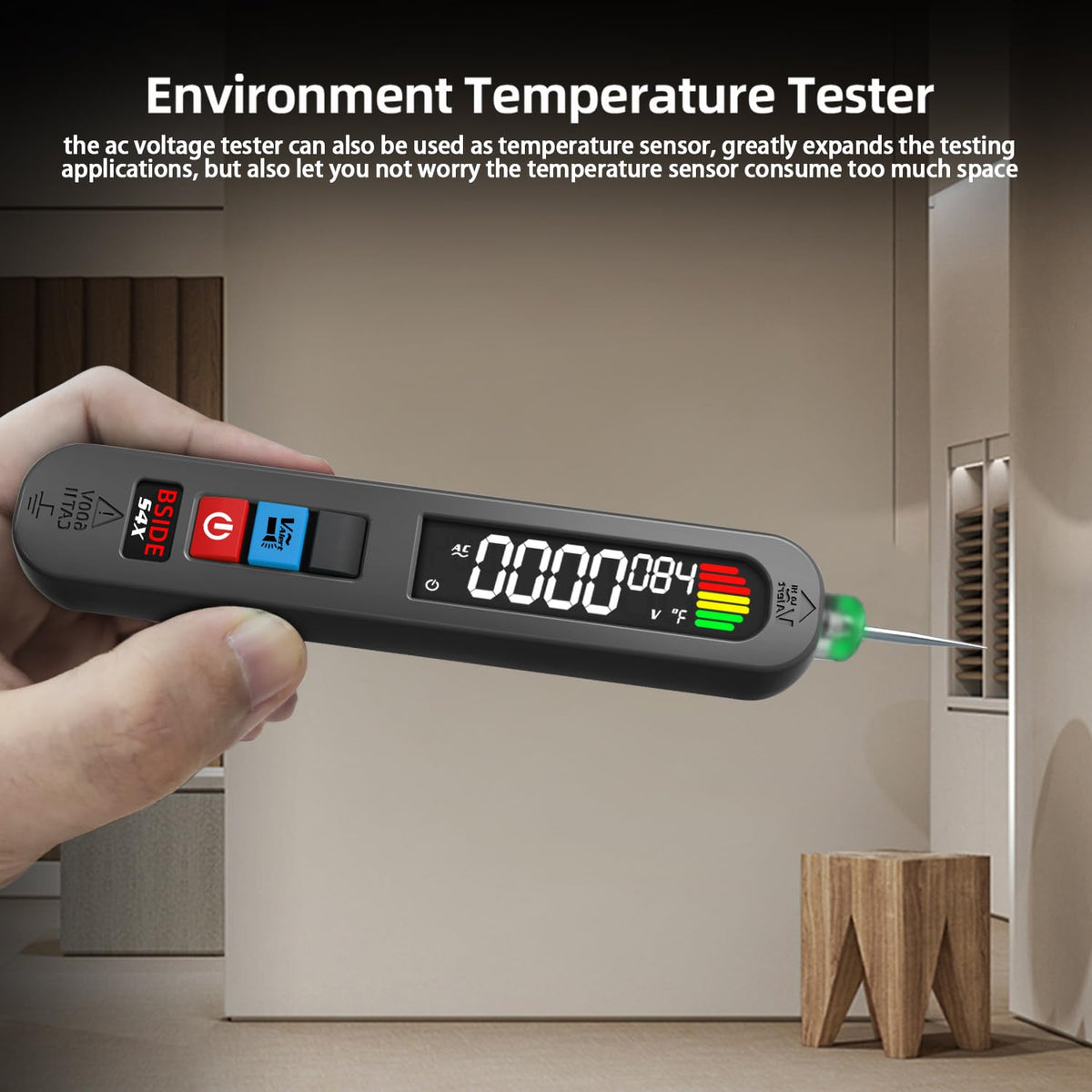 ⚡Rechargeable Voltage Tester Pen with LCD & Temperature Readout