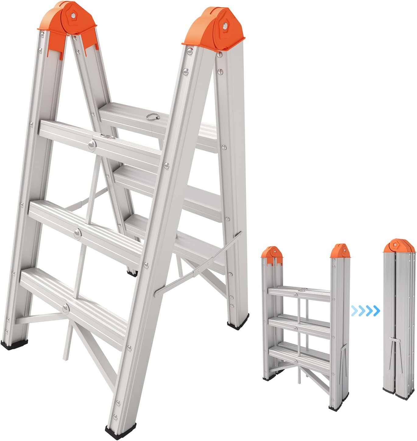 Aluminum Ladder, Foldable Twin Front Ladde