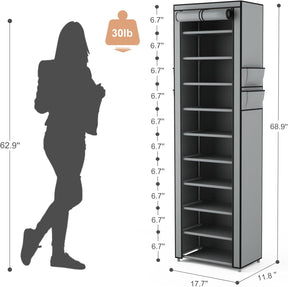 Vertical Narrow Shoe Rack Organizer