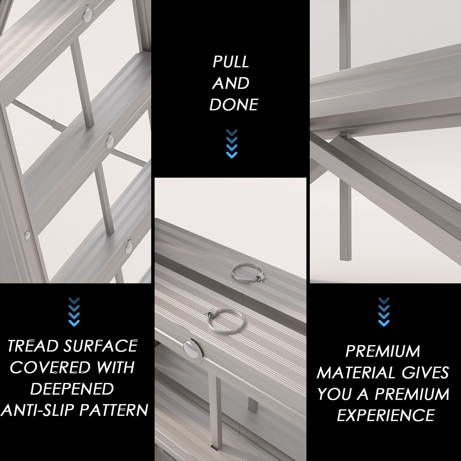 Aluminum Ladder, Foldable Twin Front Ladde