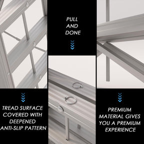 Aluminum Ladder, Foldable Twin Front Ladde