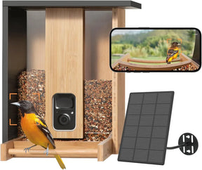 AI Smart Bird Feeder with Camera Solar Powered