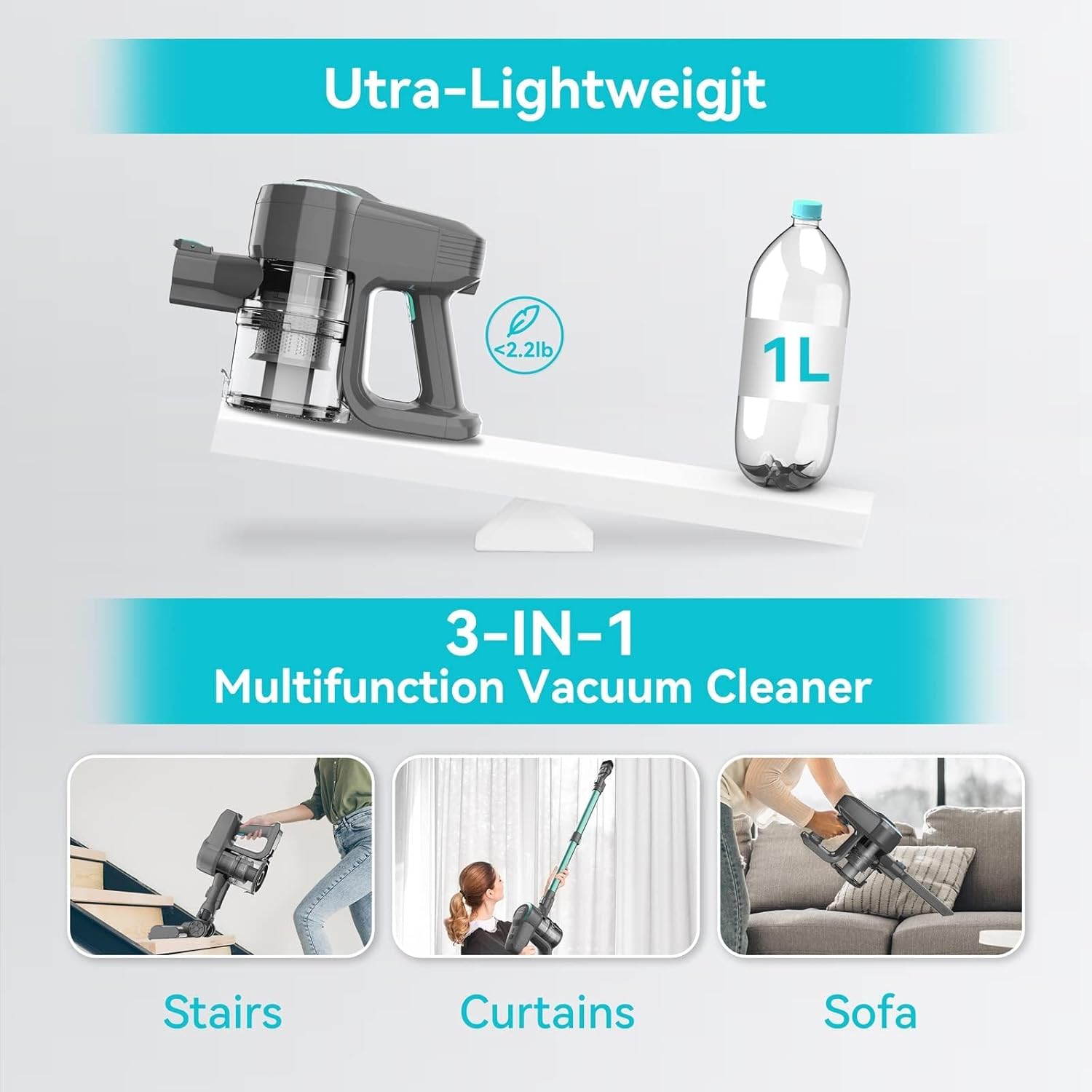 6 in 1 Ultra-Lightweight Stick Vacuum