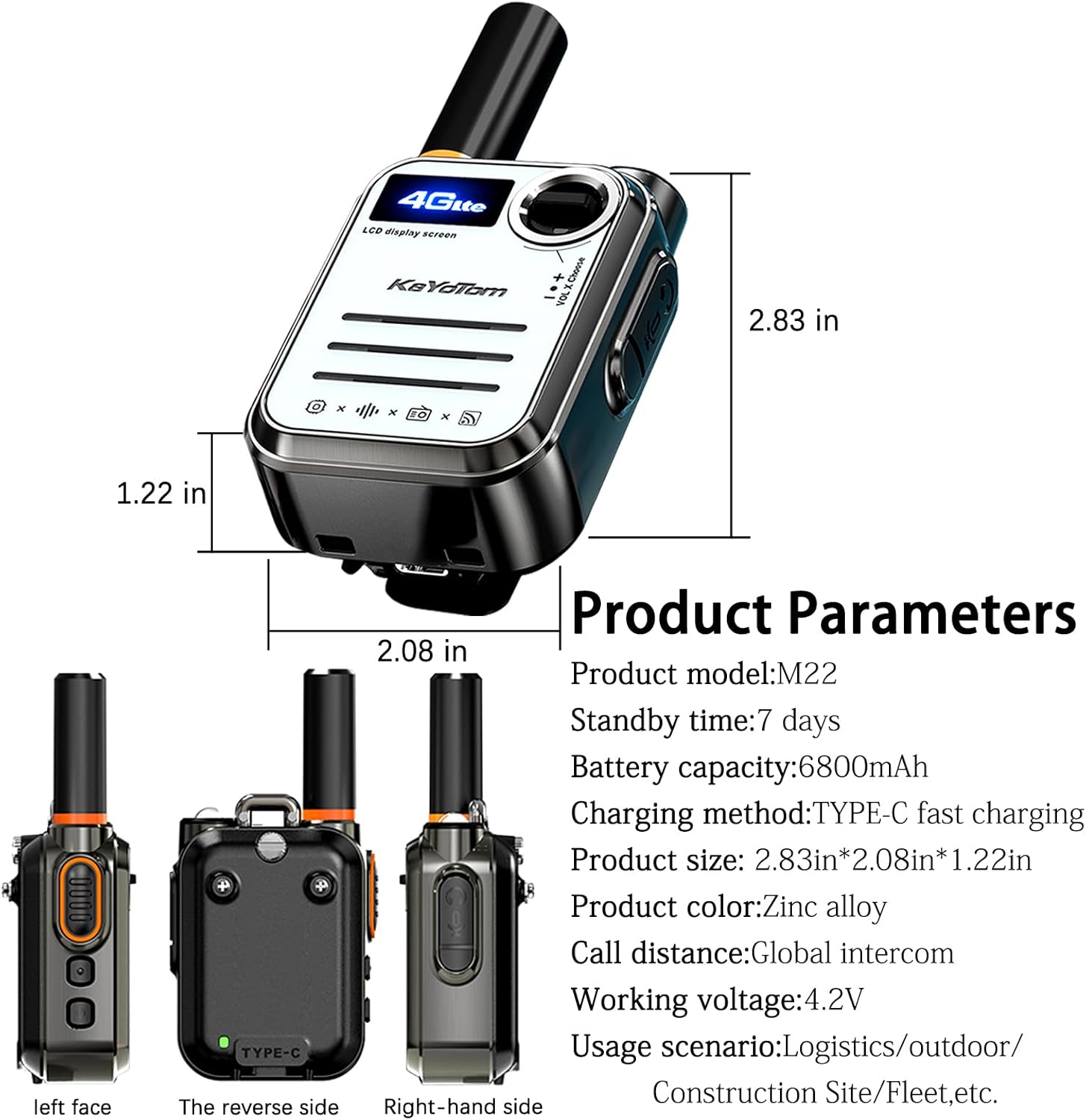 Kayotom M22/M66  Long Range Walkie Talkie - Rechargeable, Zero Monthly Rental