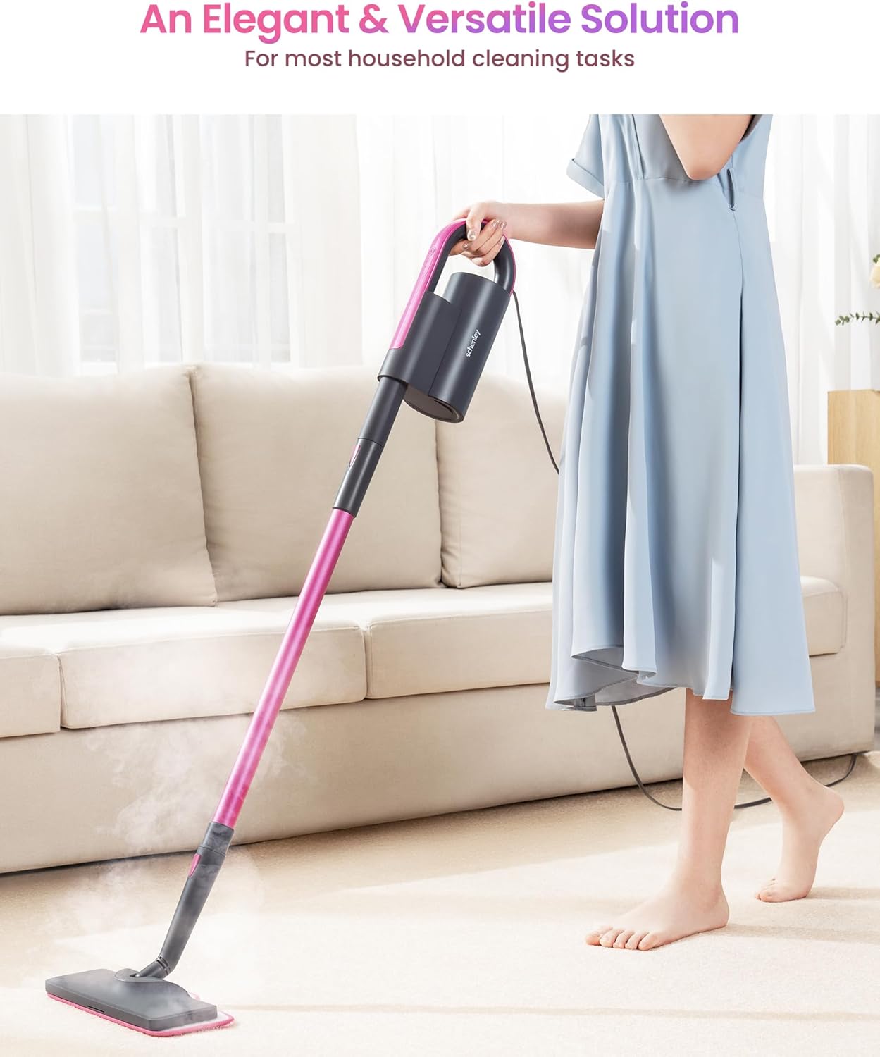 Steam Mop Cleaner with Detachable Handheld Steamer for Cleaning Hardwood