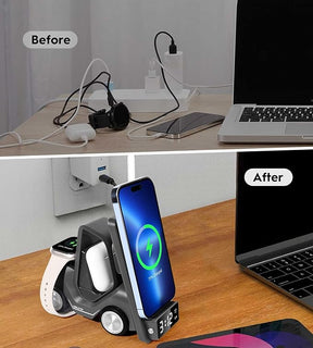 Smart Desktop Wireless 5-in-1 Multi-Functional Truck Shape Charger