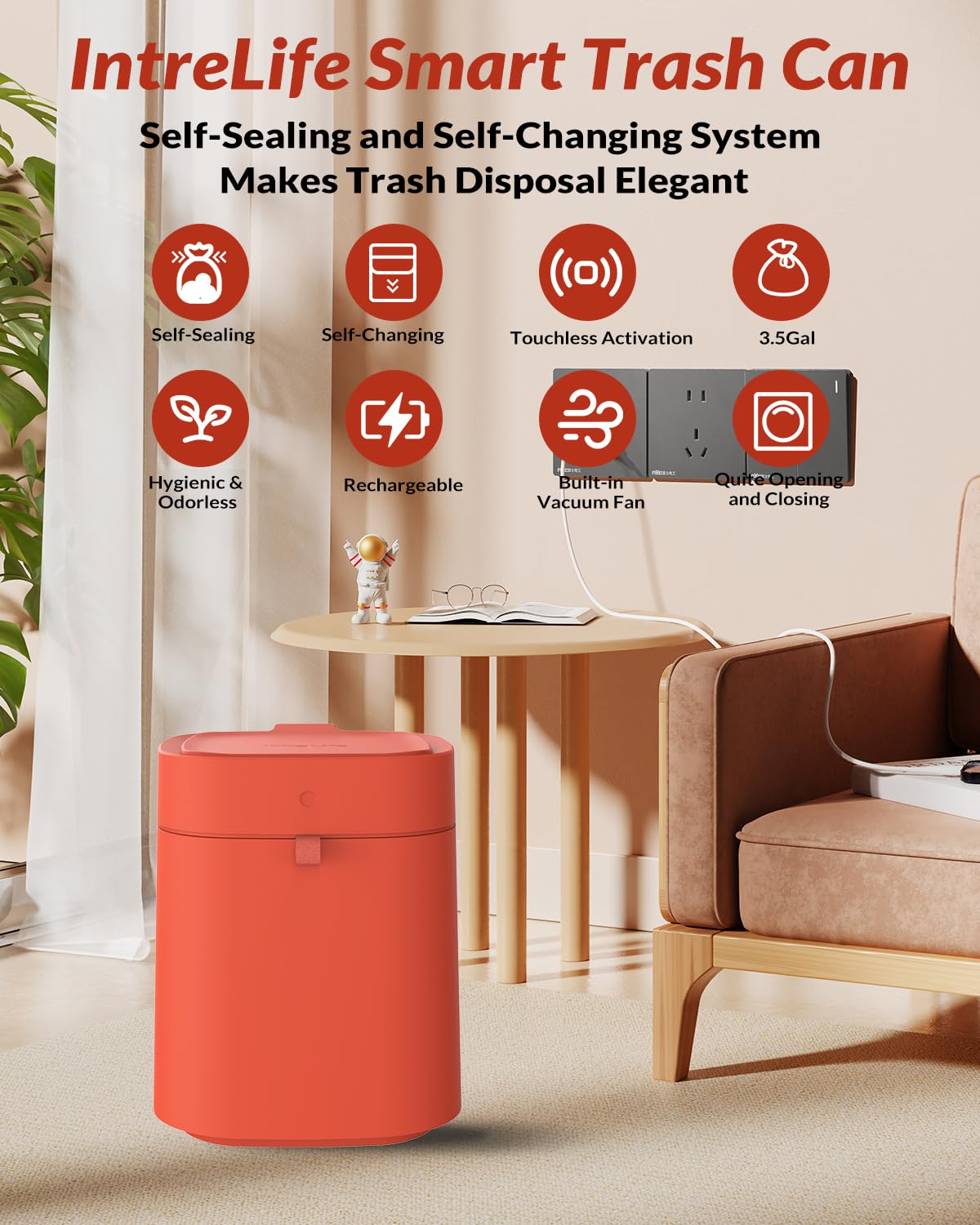 3.5 Gallon Smart Trash Can