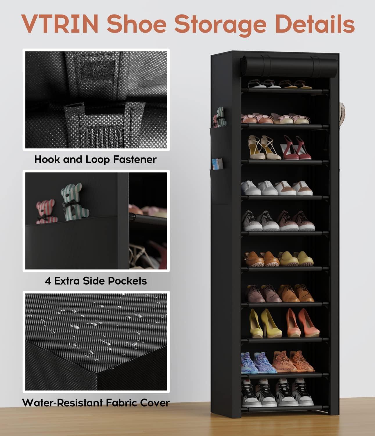 Vertical Narrow Shoe Rack Organizer