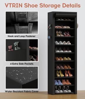 Vertical Narrow Shoe Rack Organizer