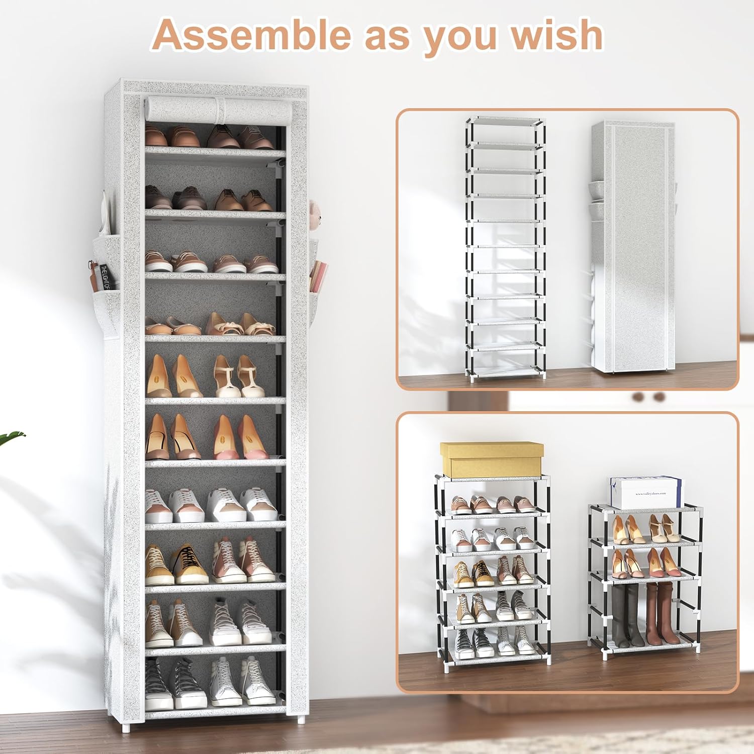 Vertical Narrow Shoe Rack Organizer