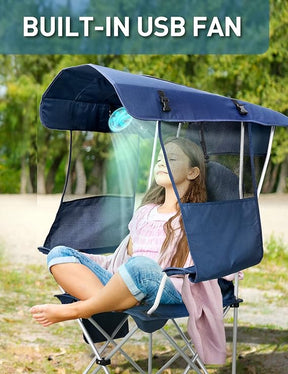 Canopy Beach Chair with Fan