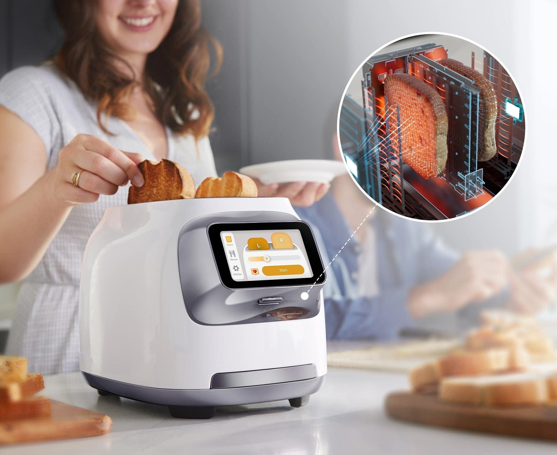 🔥Last Day 49%OFF 🎄Smart Toaster, with Touchscreen, 2-Slice Toast Individually.