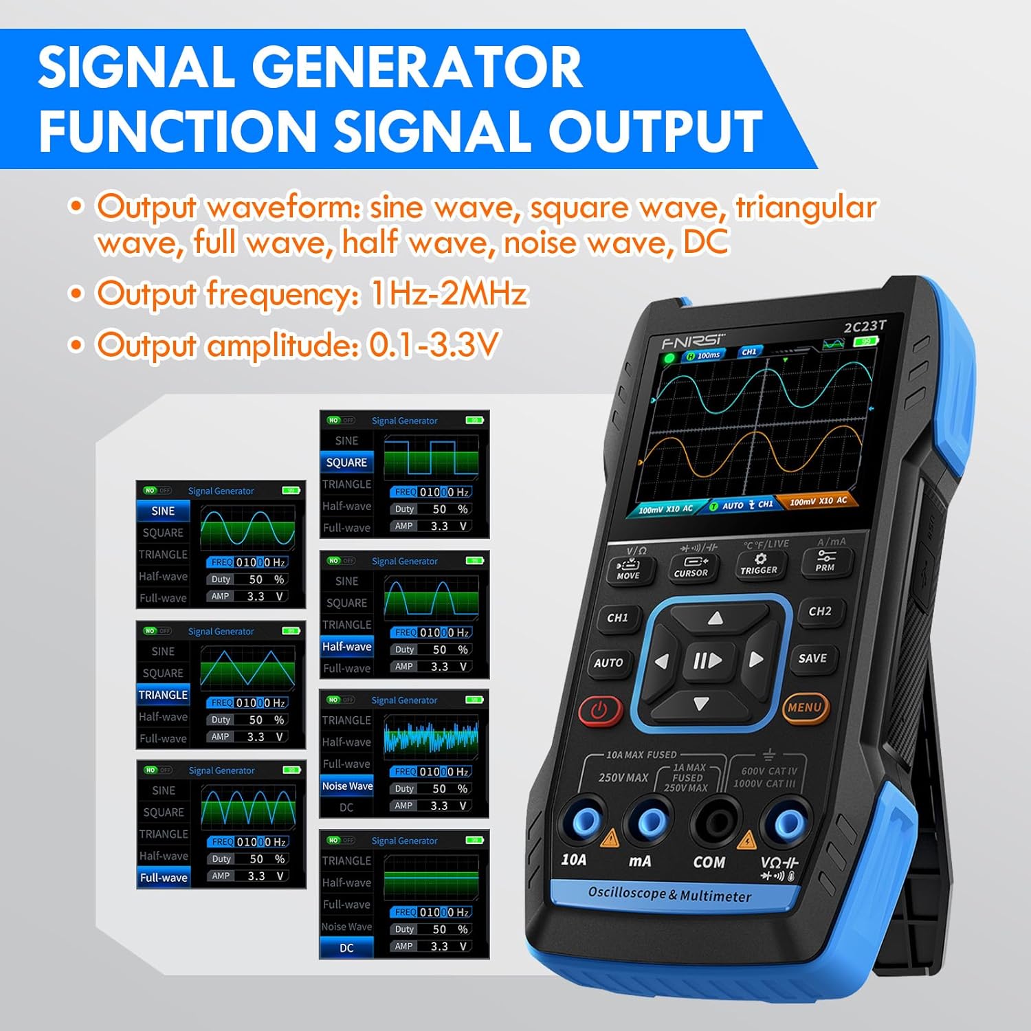 3 in 1 Handheld Oscilloscope Multimeter DDS Generator