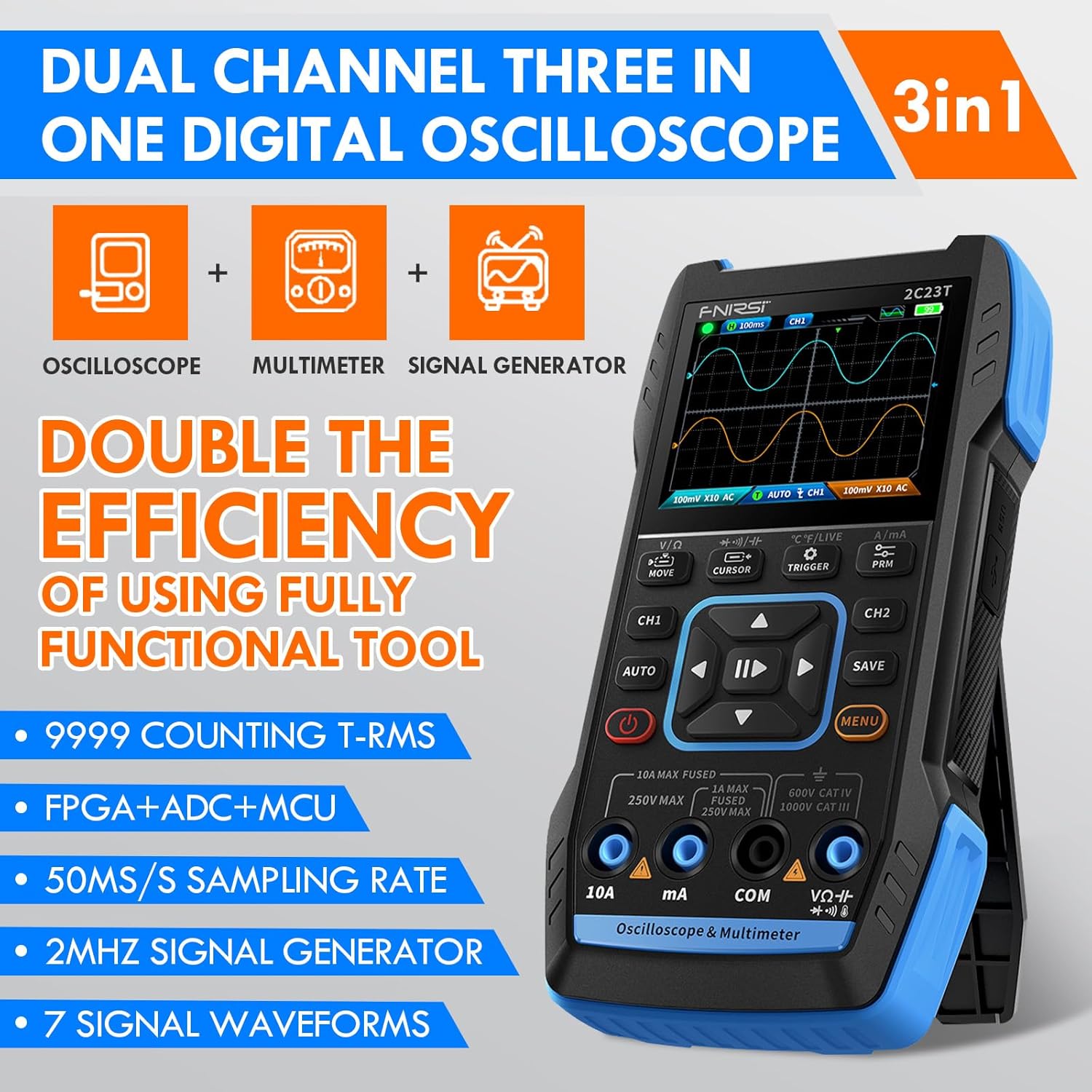 3 in 1 Handheld Oscilloscope Multimeter DDS Generator