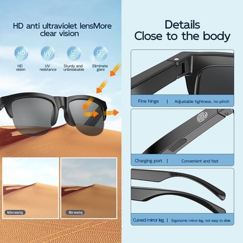 Smart Wireless Headphone Sunglasses