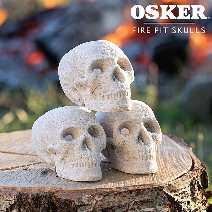 Ceramic Fireproof Fire Pit Skull Log for Bonfire