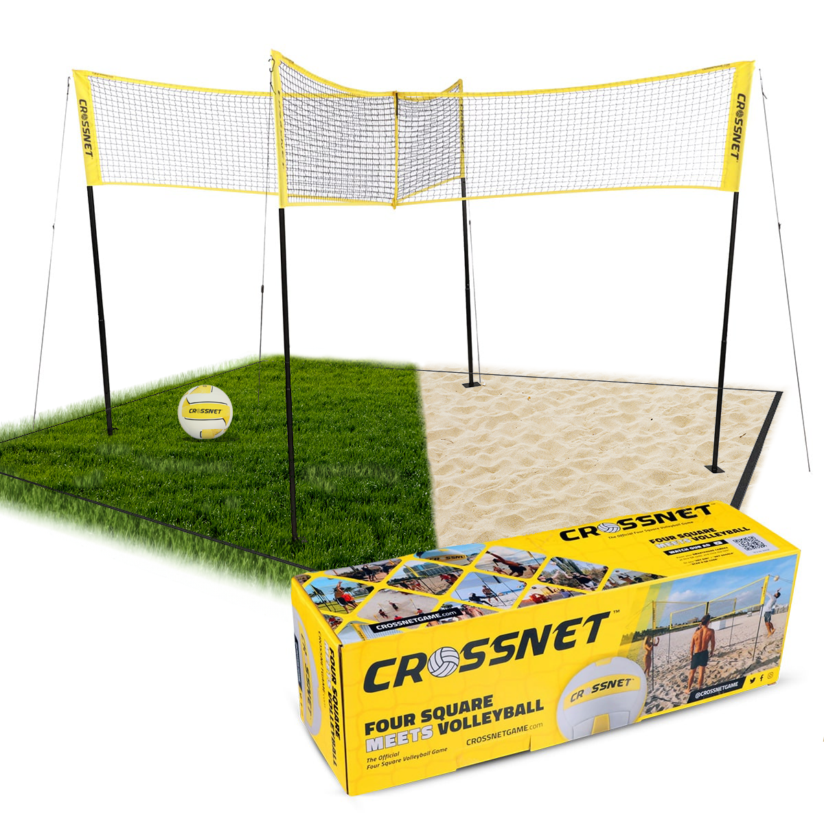 🌈Four Square Volleyball Net