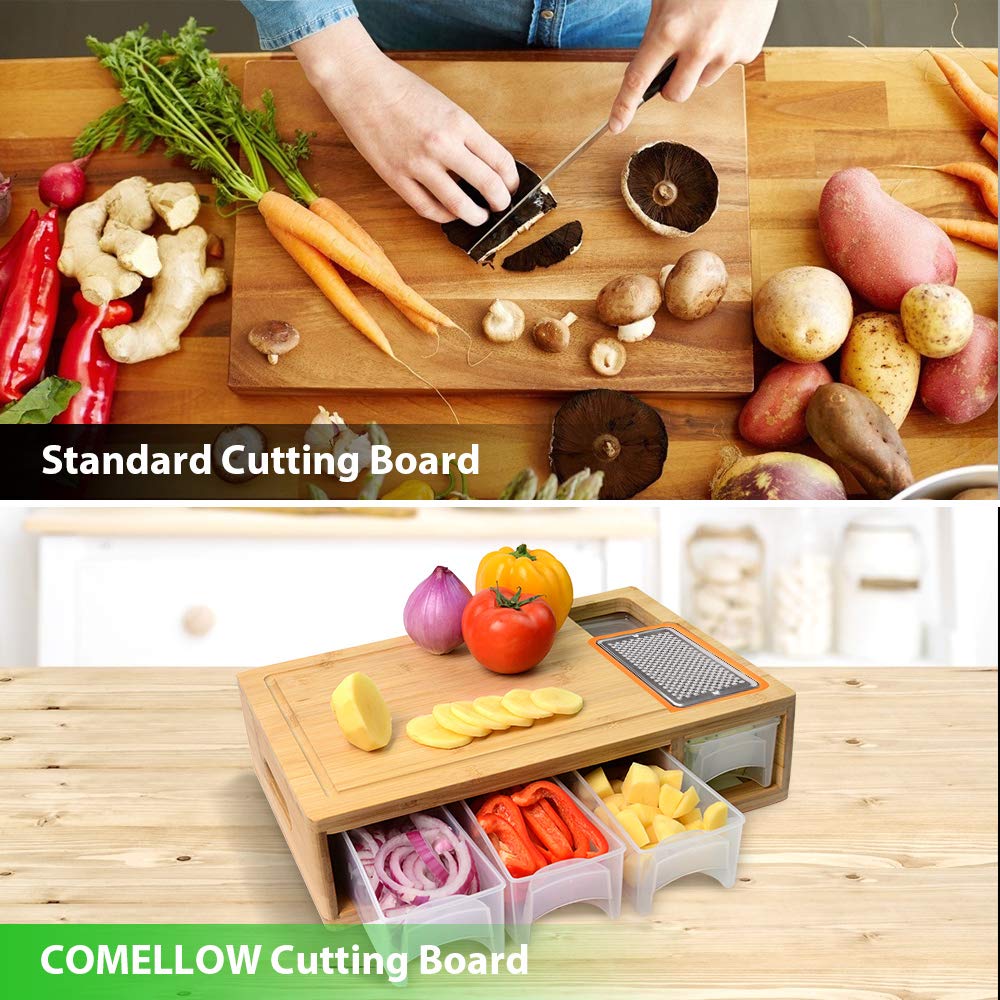 🔥Bamboo Cutting Board with Containers