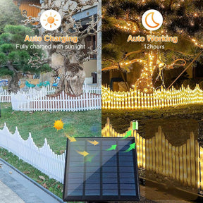 5 Pack Wave-Shaped Solar LED Lighted Garden Fence