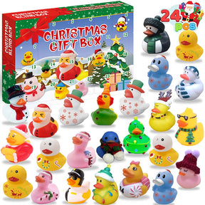 🎁24 Pcs Countdown Christmas Rubber Ducks Advent Calendar