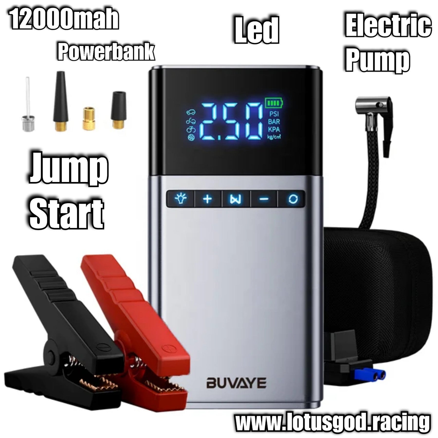 12000mah 4 In 1 Portable 12 Volts Car Jump Start