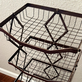 5-Tier Collapsible Rolling Iron Basket