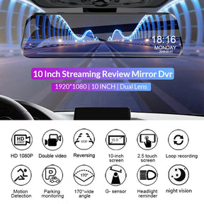 🚀Last Day Special Offer🔥Touch Screen - Dual Mirror Dash Cam