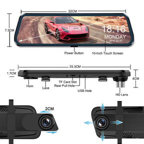 🚀Last Day Special Offer🔥Touch Screen - Dual Mirror Dash Cam