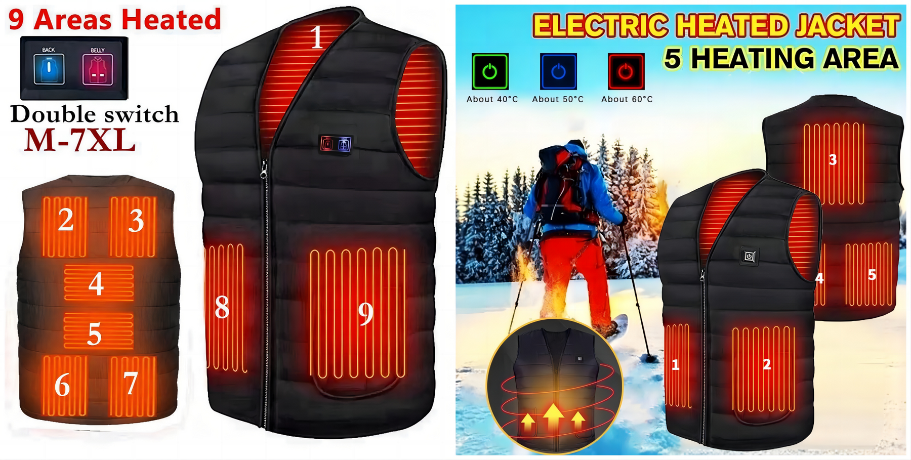 Electric heating vest