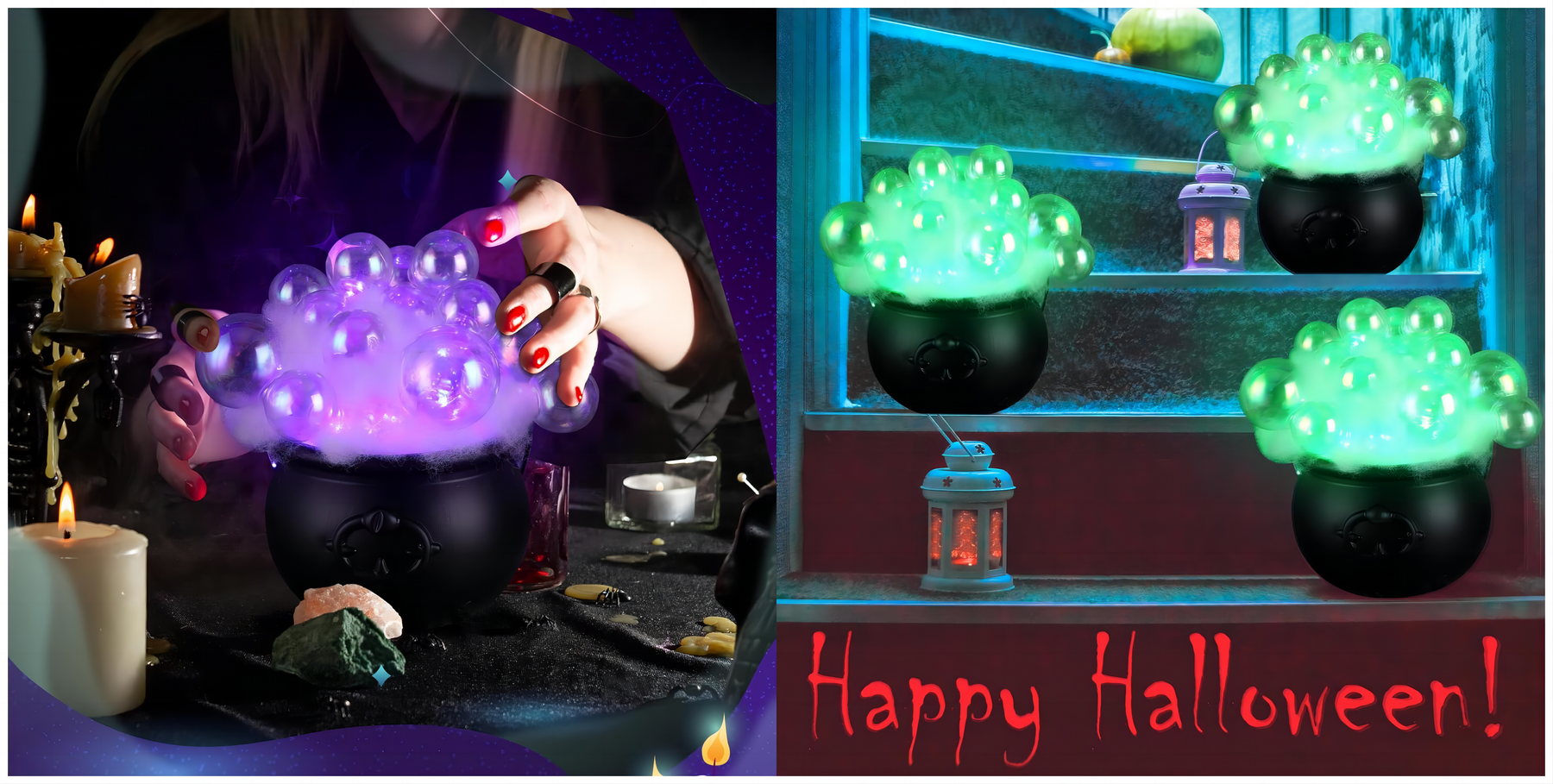 🎃Halloween Light up Bubble Cauldron DIY Set💀