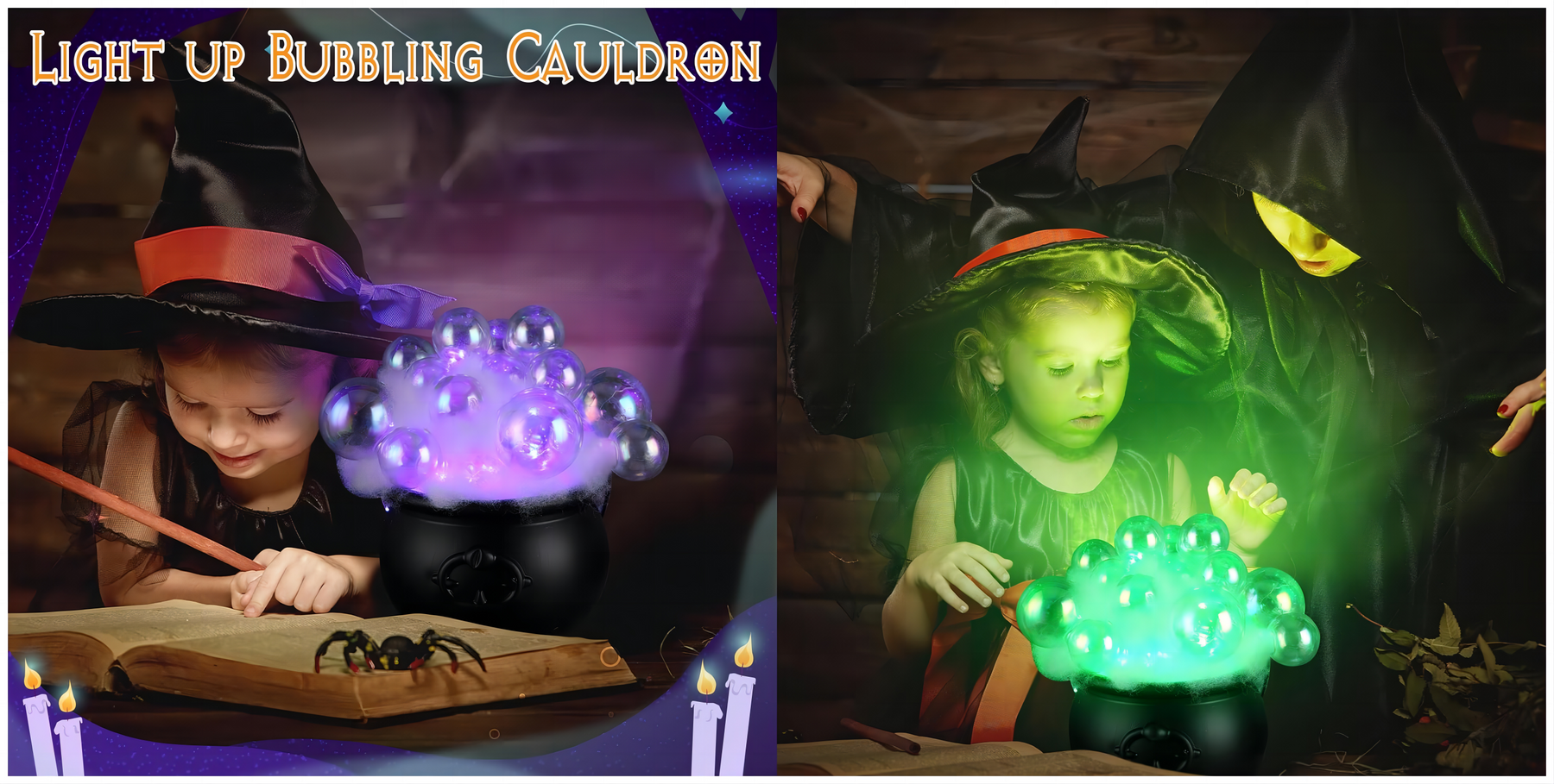 🎃Halloween Light up Bubble Cauldron DIY Set💀