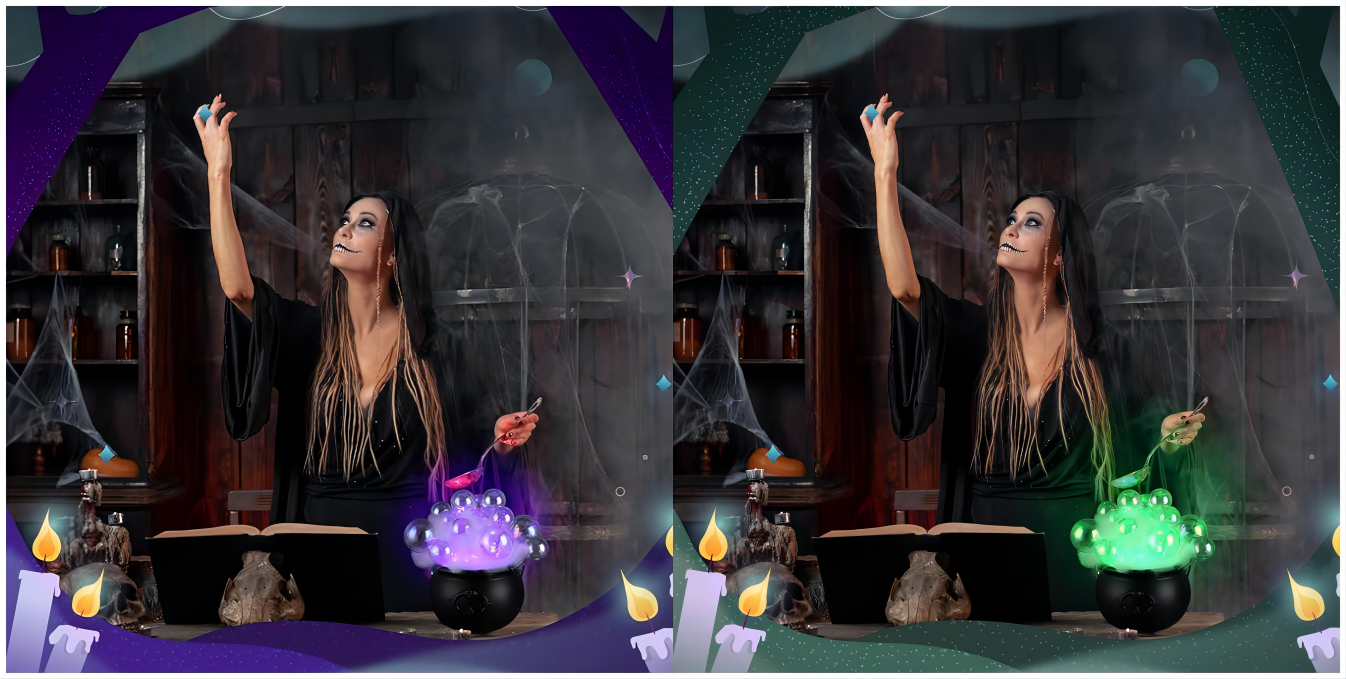 🎃Halloween Light up Bubble Cauldron DIY Set💀