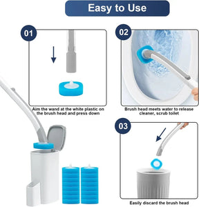 Disposable Replacement Brush Head Toilet Brush Set