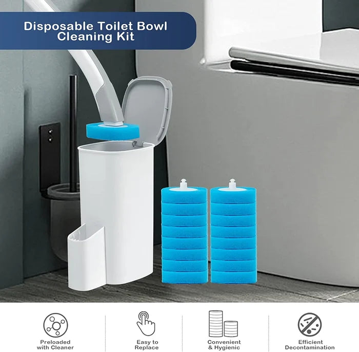 Disposable Replacement Brush Head Toilet Brush Set