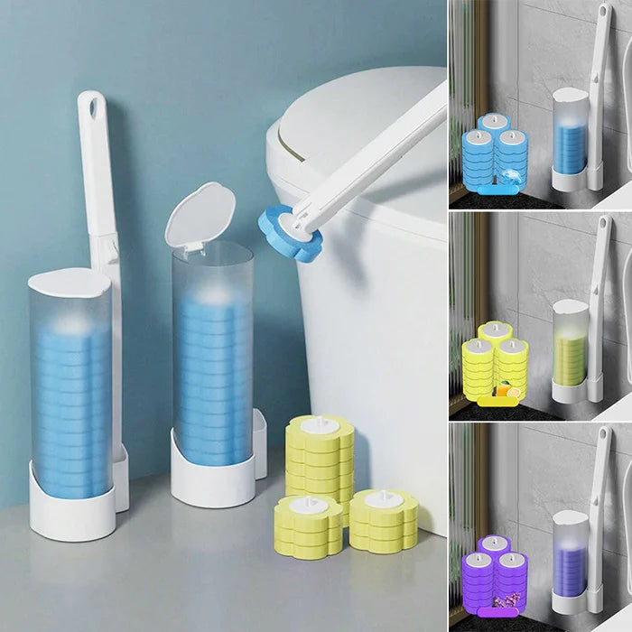 Disposable Replacement Brush Head Toilet Brush Set