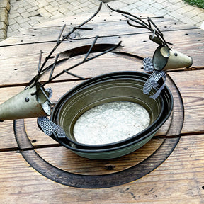 Galvanized Reindeer Buckets, Set of Two