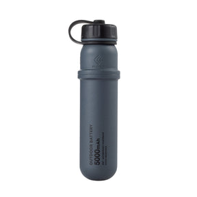 grey - slate blue cylinder shaped outdoor waterproof power bank with vintage canteen design - NESTOUT USA