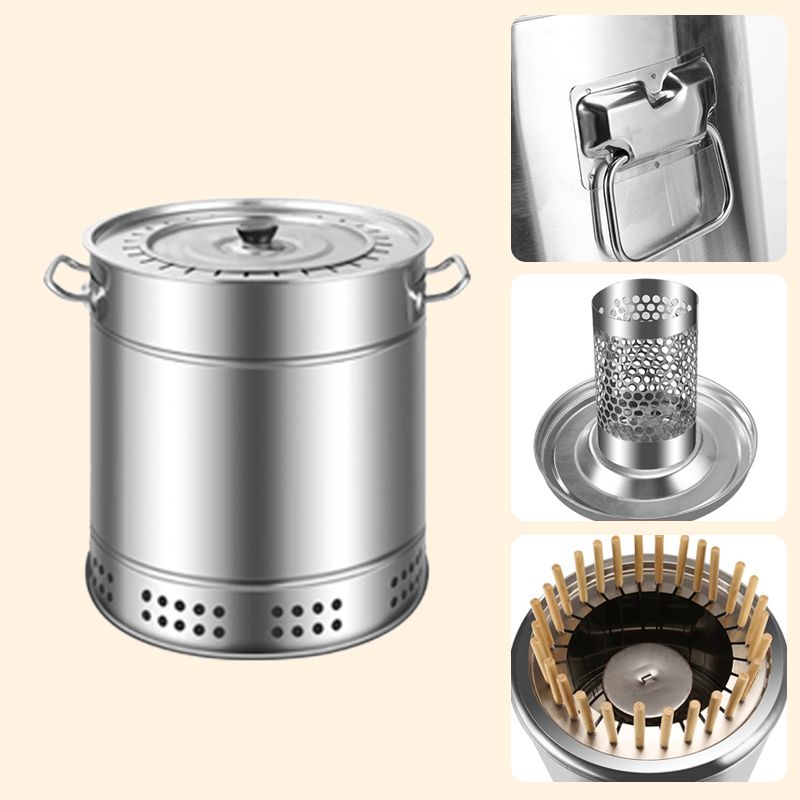 🔥Summer Bash 50% off🔥Stainless Steel Smokeless BBQ Grill Bucket